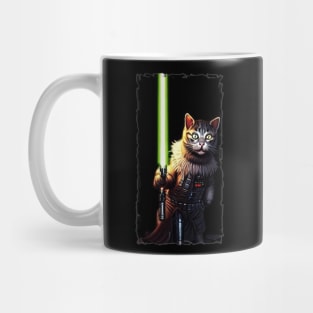 Fun Cat Print ~ AI Art ~ Fantasy Cat ~ Sci-fi Cat ~ Cats with Lightsabers Mug